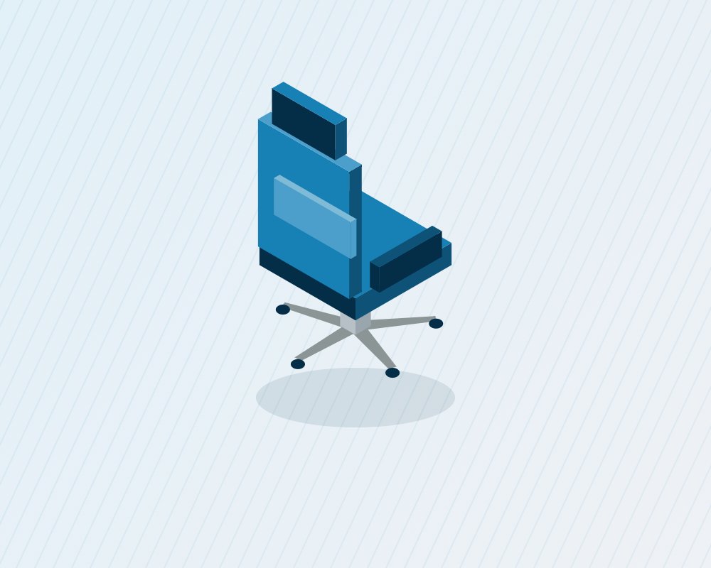 Ilustración editorial de silla ergonómica OnOffice