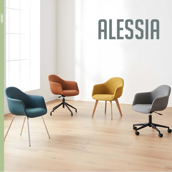 Alessia, silla de visita en ambiente de oficina